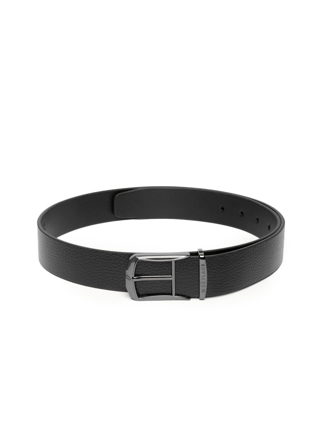 

Woodland Men Leather Formal Belt, Black