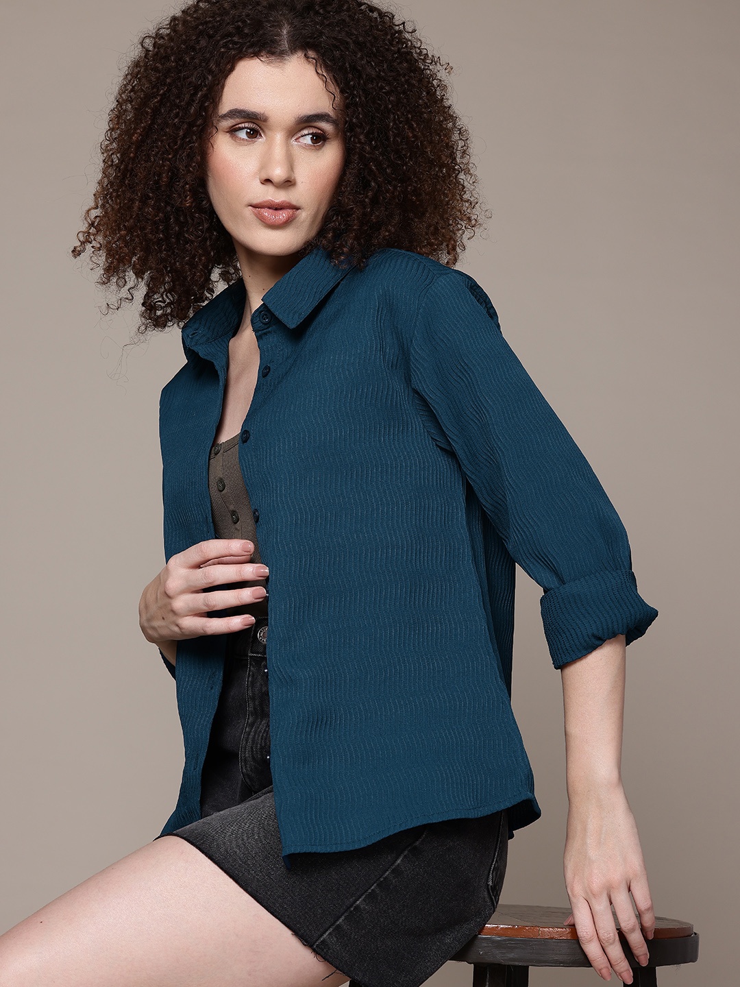 

The Roadster Lifestyle Co. Textured Shirt, Blue