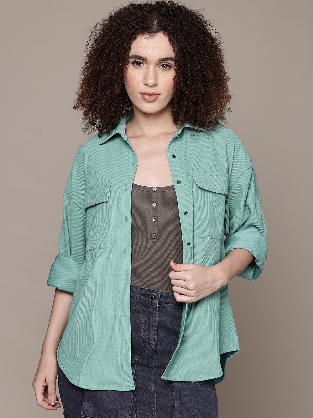 

Roadster Women Opaque Casual Shirt, Green