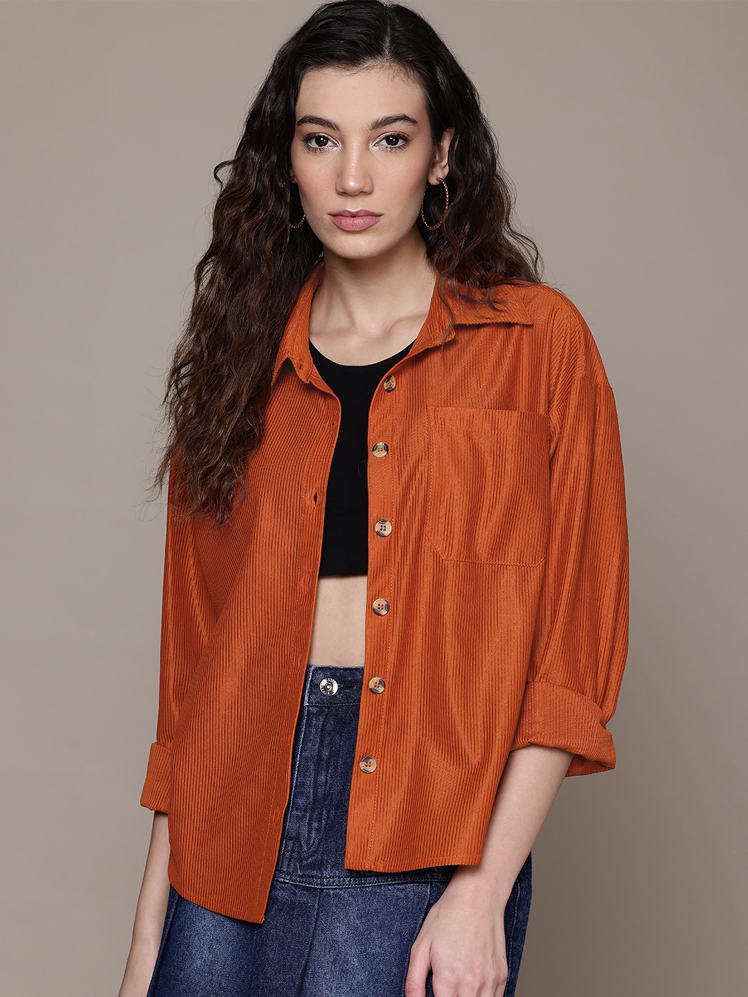 

The Roadster Lifestyle Co. Chest Pocket Detail Casual Shirt, Red