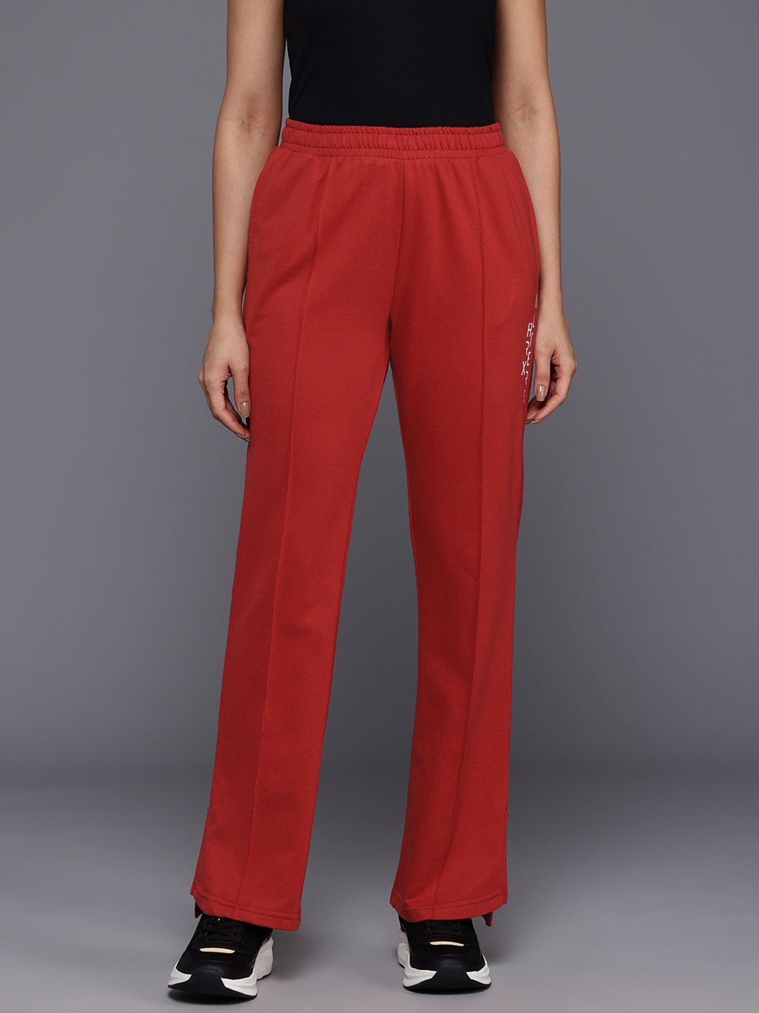 

HRX by Hrithik Roshan Women Printed Lifestyle Track Pants, Red