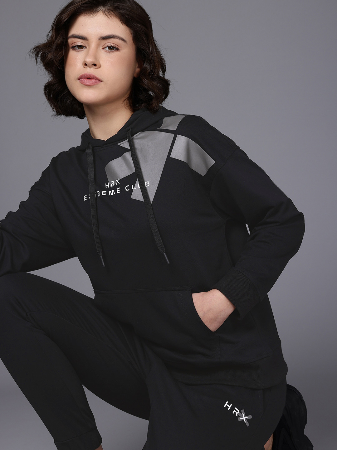 

HRX by Hrithik Roshan Women HRXGT Brand Logo Printed Lifestyle Tracksuits, Black