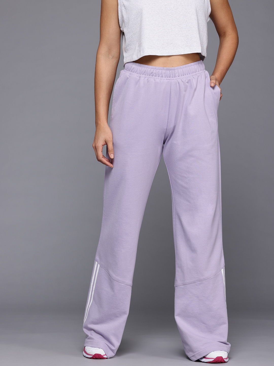 

HRX by Hrithik Roshan Women Flared Lifestyle Track Pants, Lavender