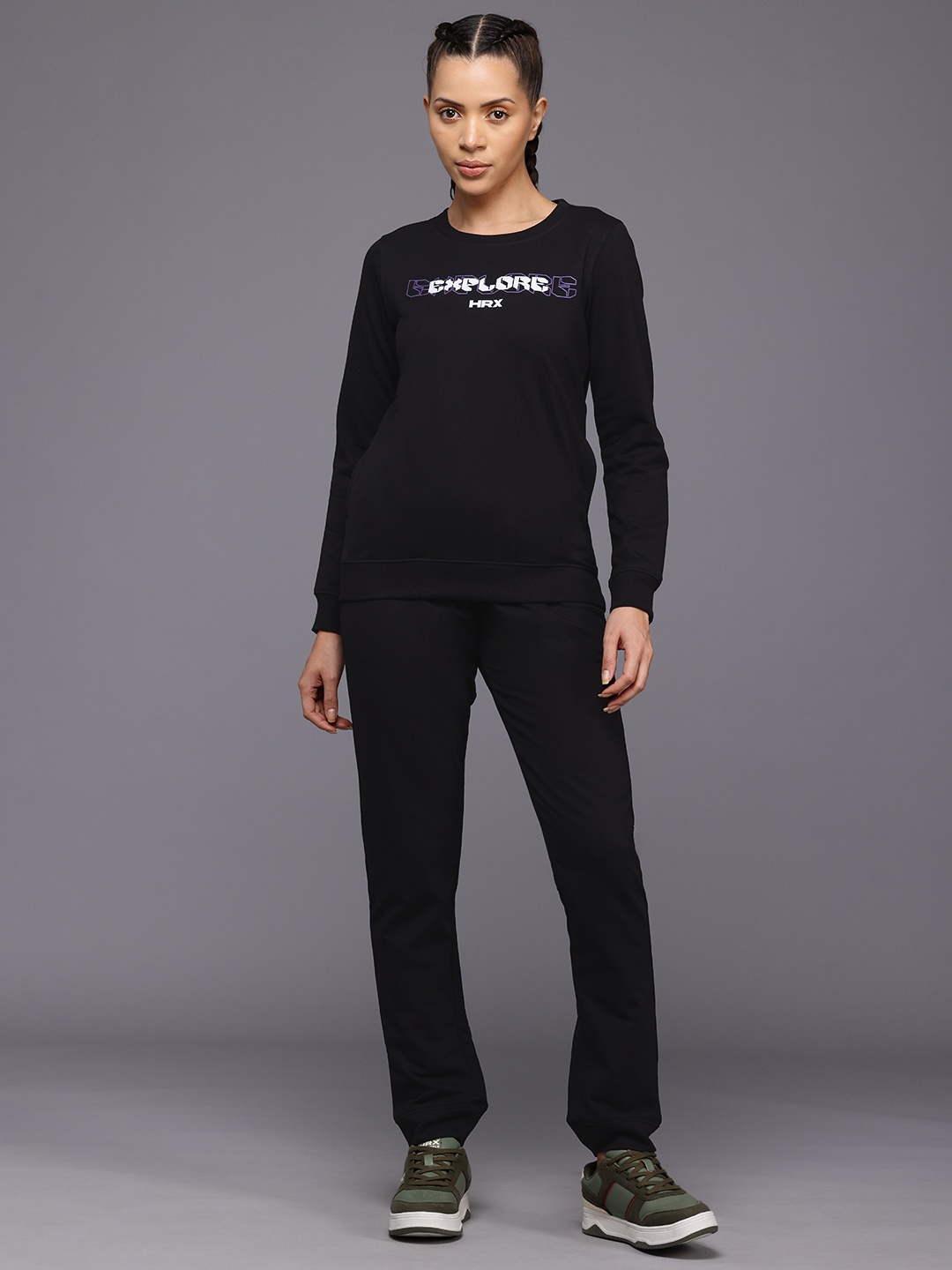

HRX by Hrithik Roshan Printed Lifestyle Tracksuits, Black