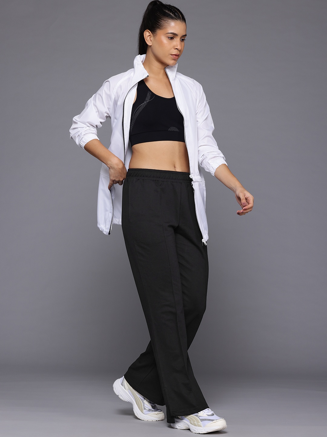 

HRX by Hrithik Roshan Women Panelled Lifestyle Track Pants, Black