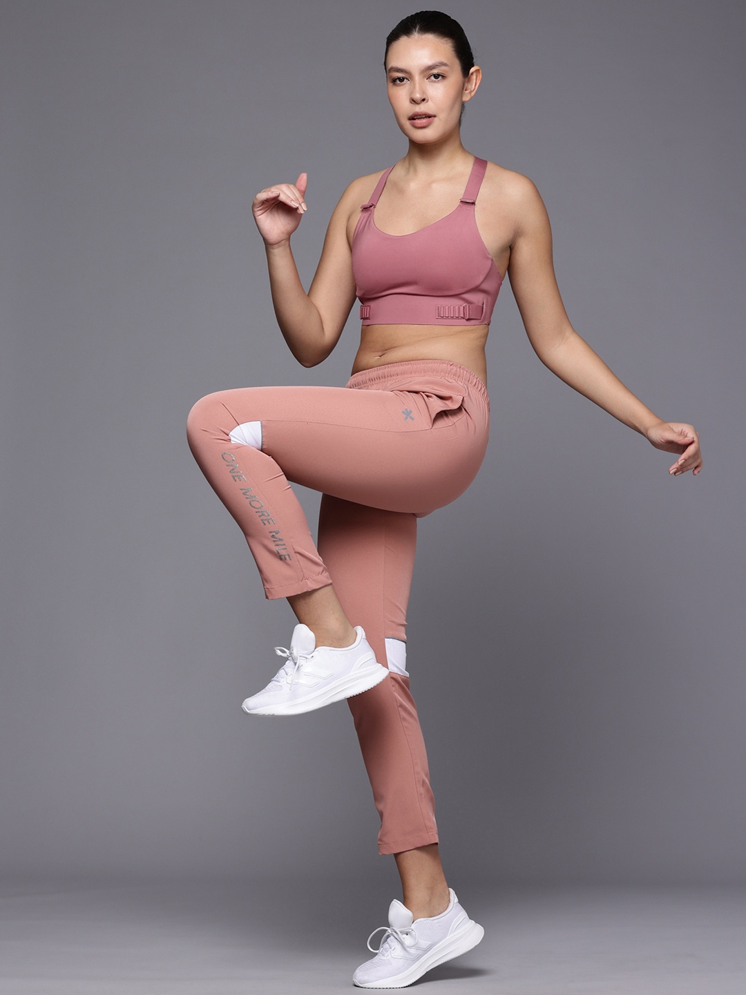 

HRX by Hrithik Roshan RUNONCLOUDSTRAILTRACKERS Women Rapid-Dry Running Sports Track Pants, Rose