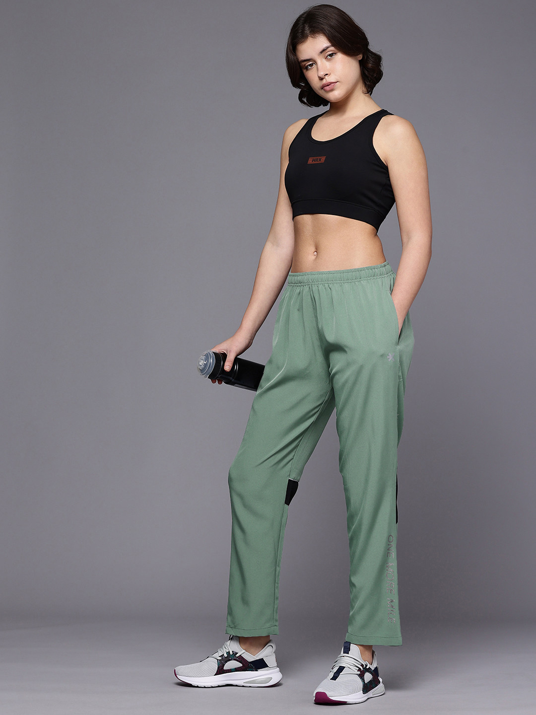 

HRX by Hrithik Roshan RUNONCLOUDSTRAILTRACKERS Women Rapid-Dry Running Sports Track Pants, Green