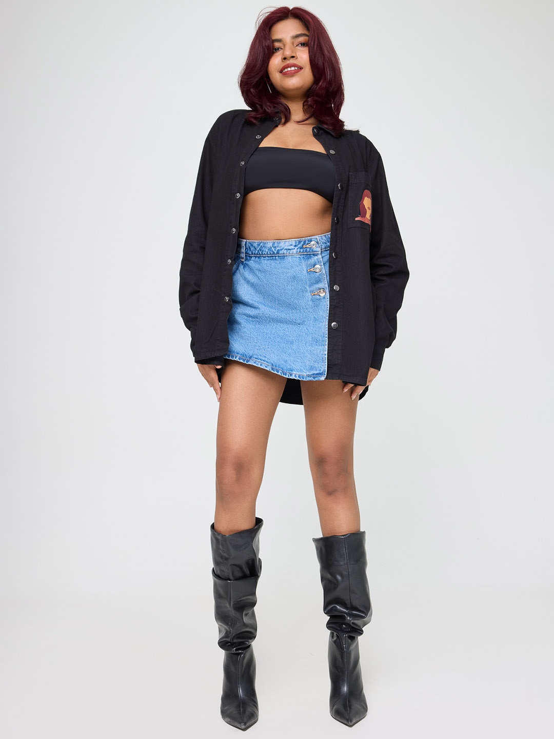 

FREAKINS Pure Cotton Oversized Casual Shirt & Garnier 6.26, Black