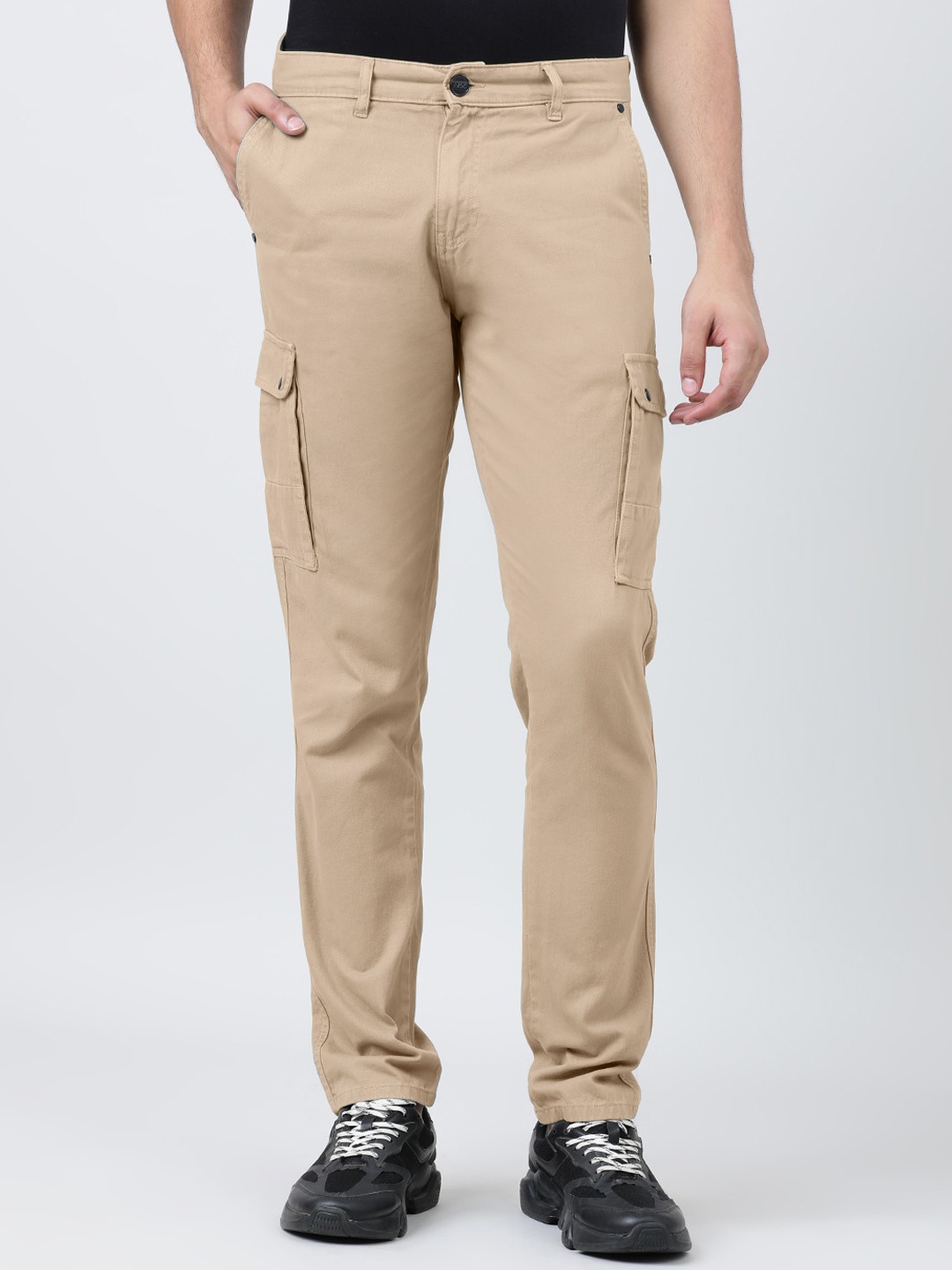 

IVOC Men Classic Slim Fit Cargos Trousers, Beige