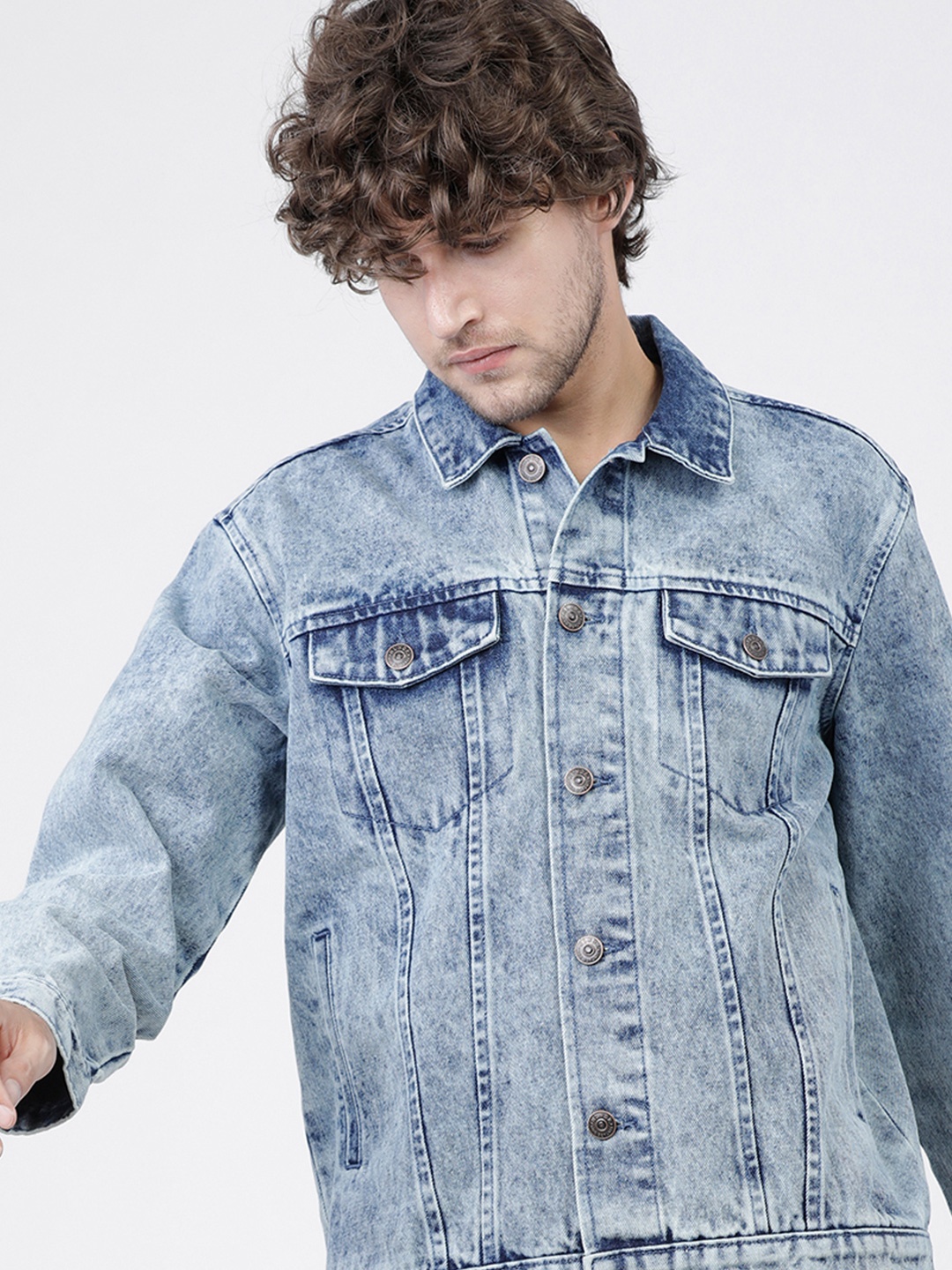 

HIGHLANDER Men Denim Jacket, Blue