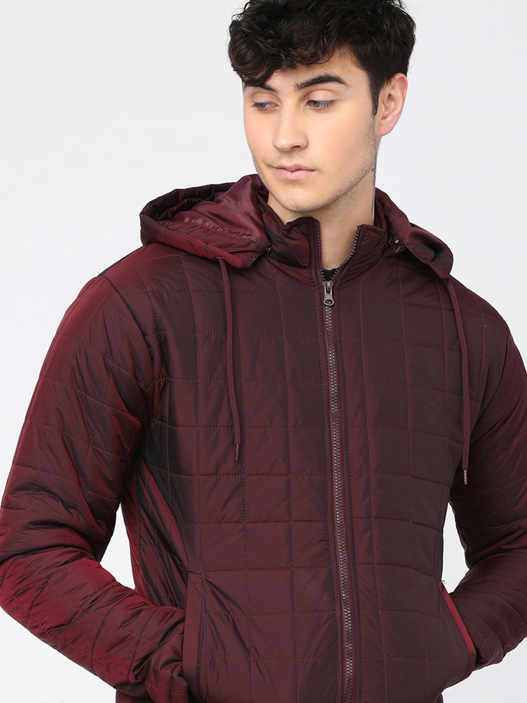 

HIGHLANDER Men Puffer Jacket, Burgundy