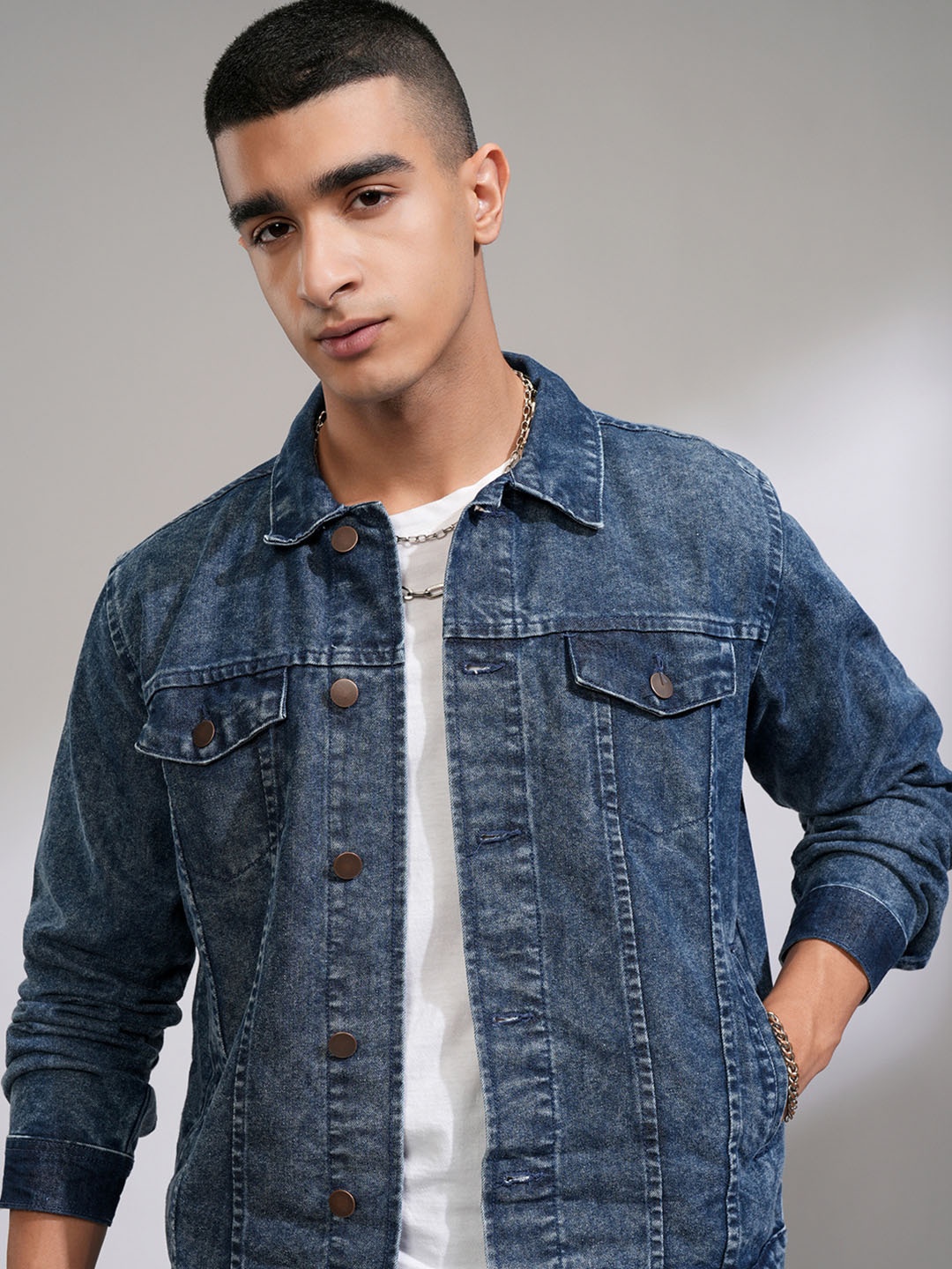 

HIGHLANDER Men Denim Jacket, Blue