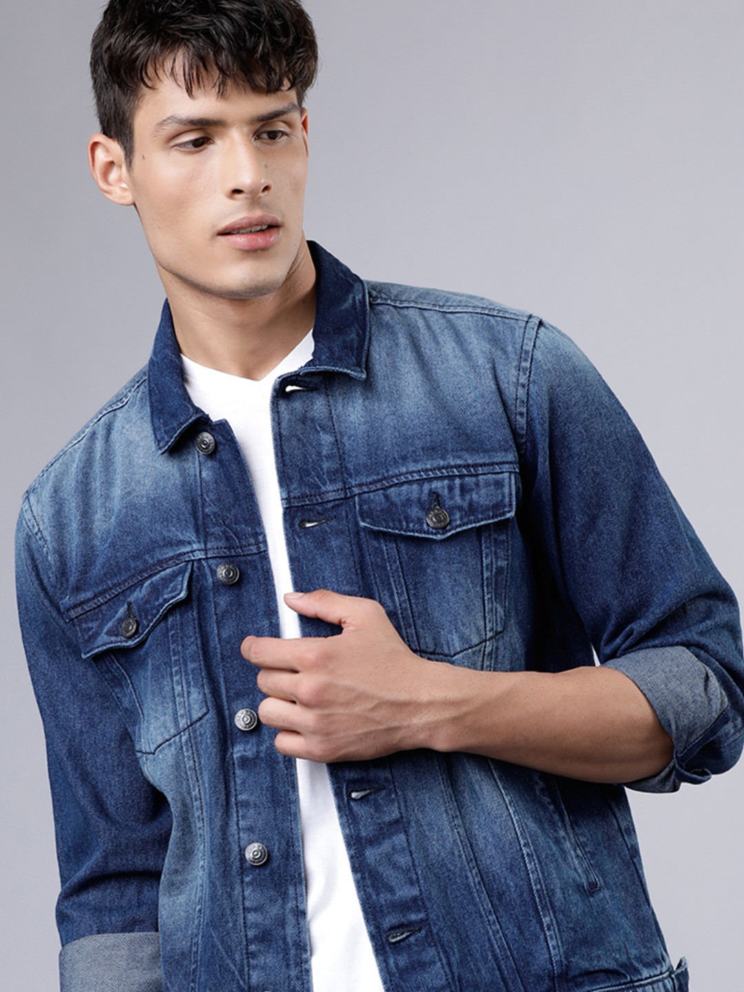 

HIGHLANDER Men Denim Jacket, Blue
