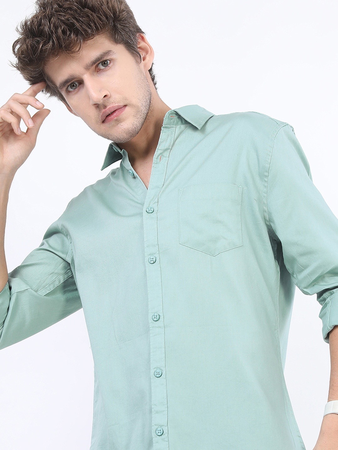 

HIGHLANDER Men Dusty Slim Fit Solid Casual Shirt, Blue