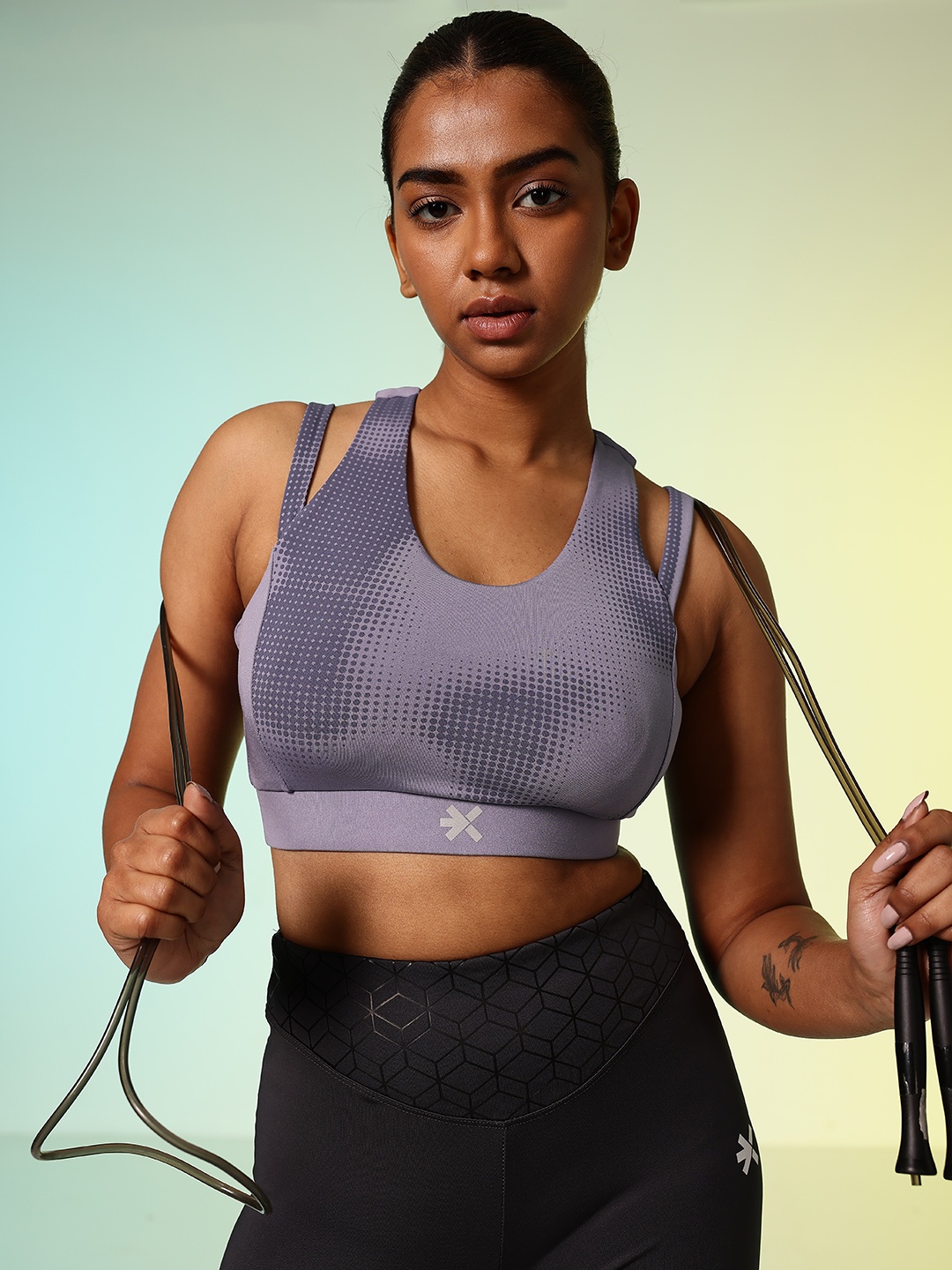 

HRX by Hrithik Roshan Lightly Padded Rapid-Dry Running Bra HR_AW24_W_BA_KRNV004_03_C, Lavender