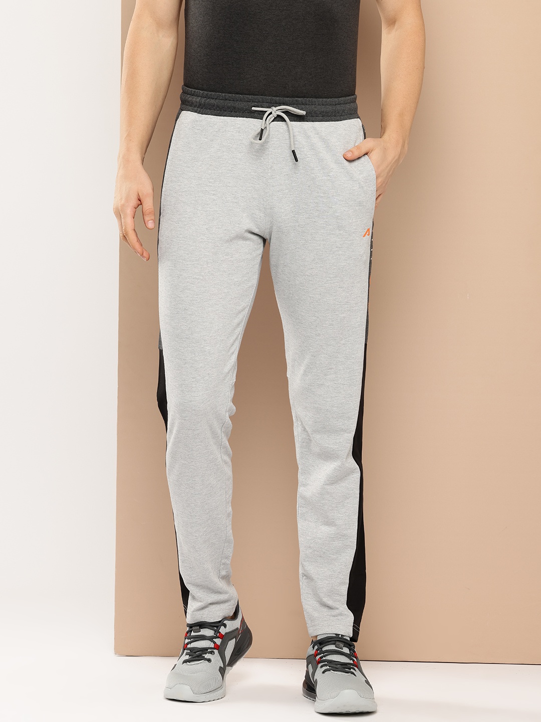 

Alcis Men Striped Terry Sports Track Pants, Grey