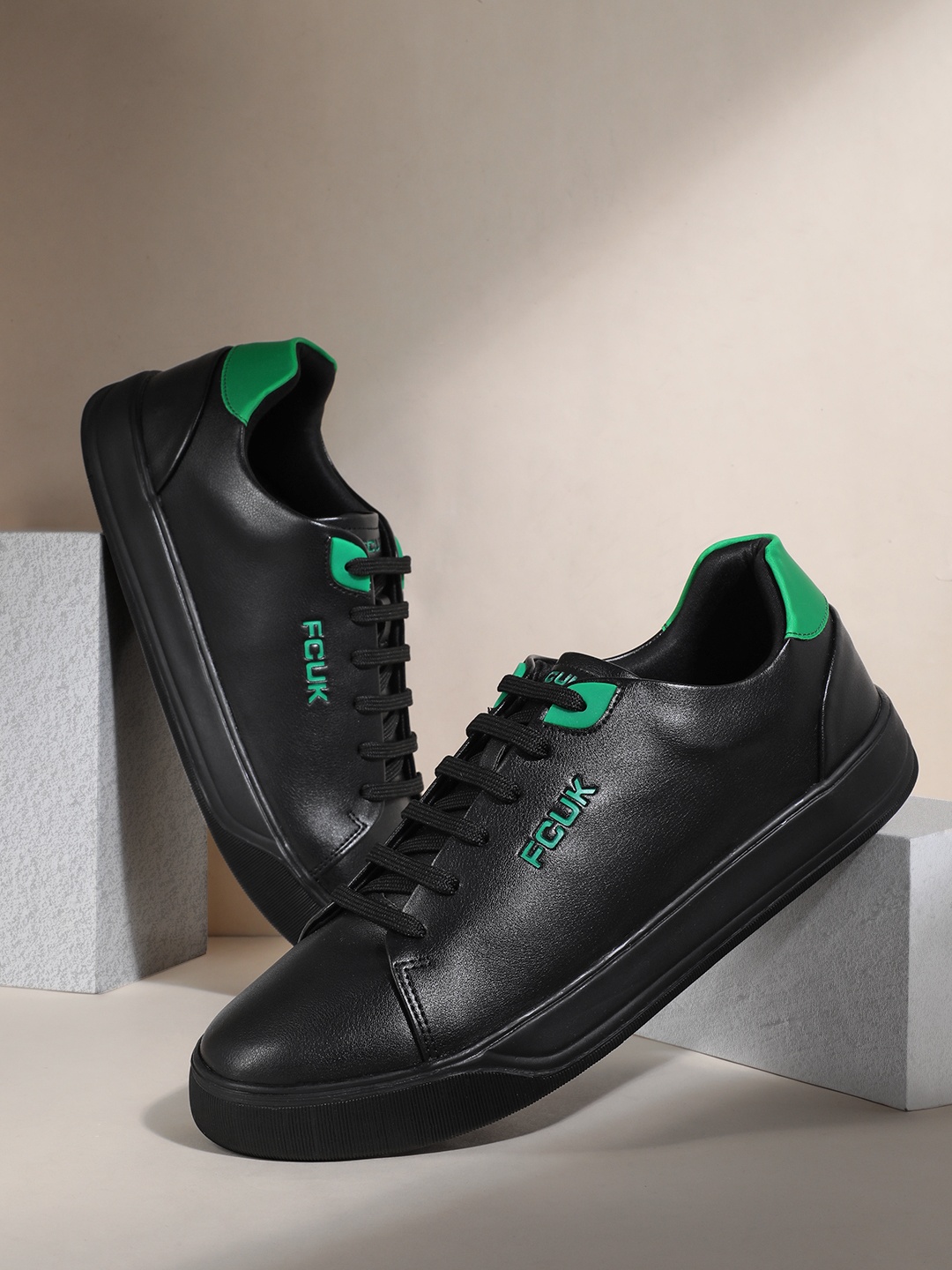 

FCUK Men Brand-Logo Printed Everyday Sneakers, White