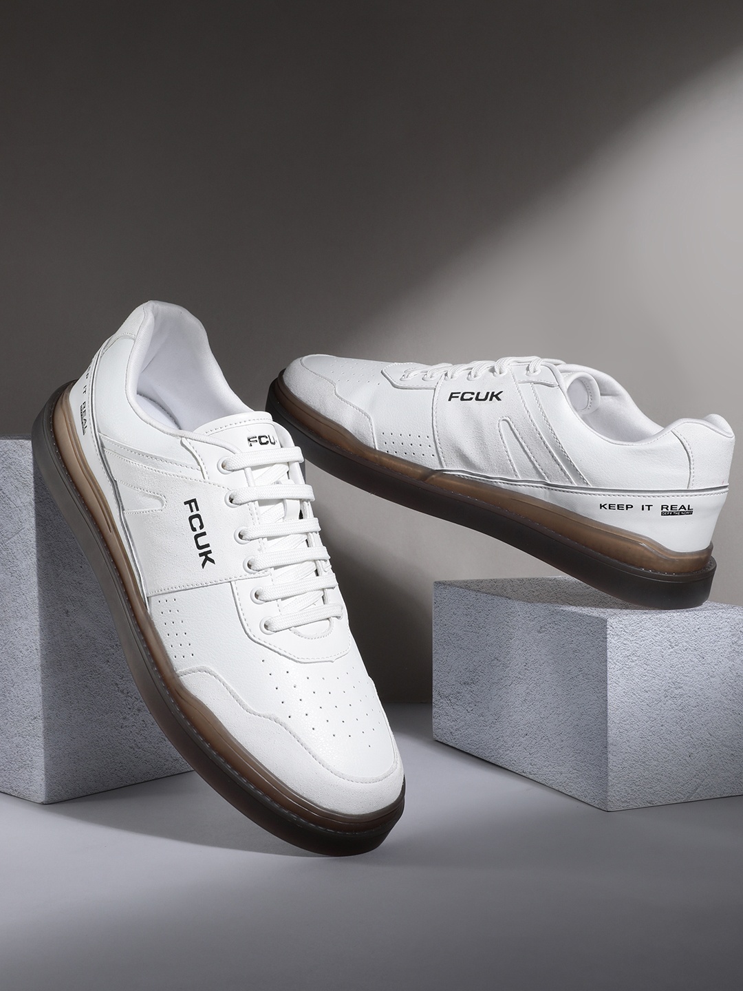 

FCUK Men Brand-Logo Printed Sneakers, White