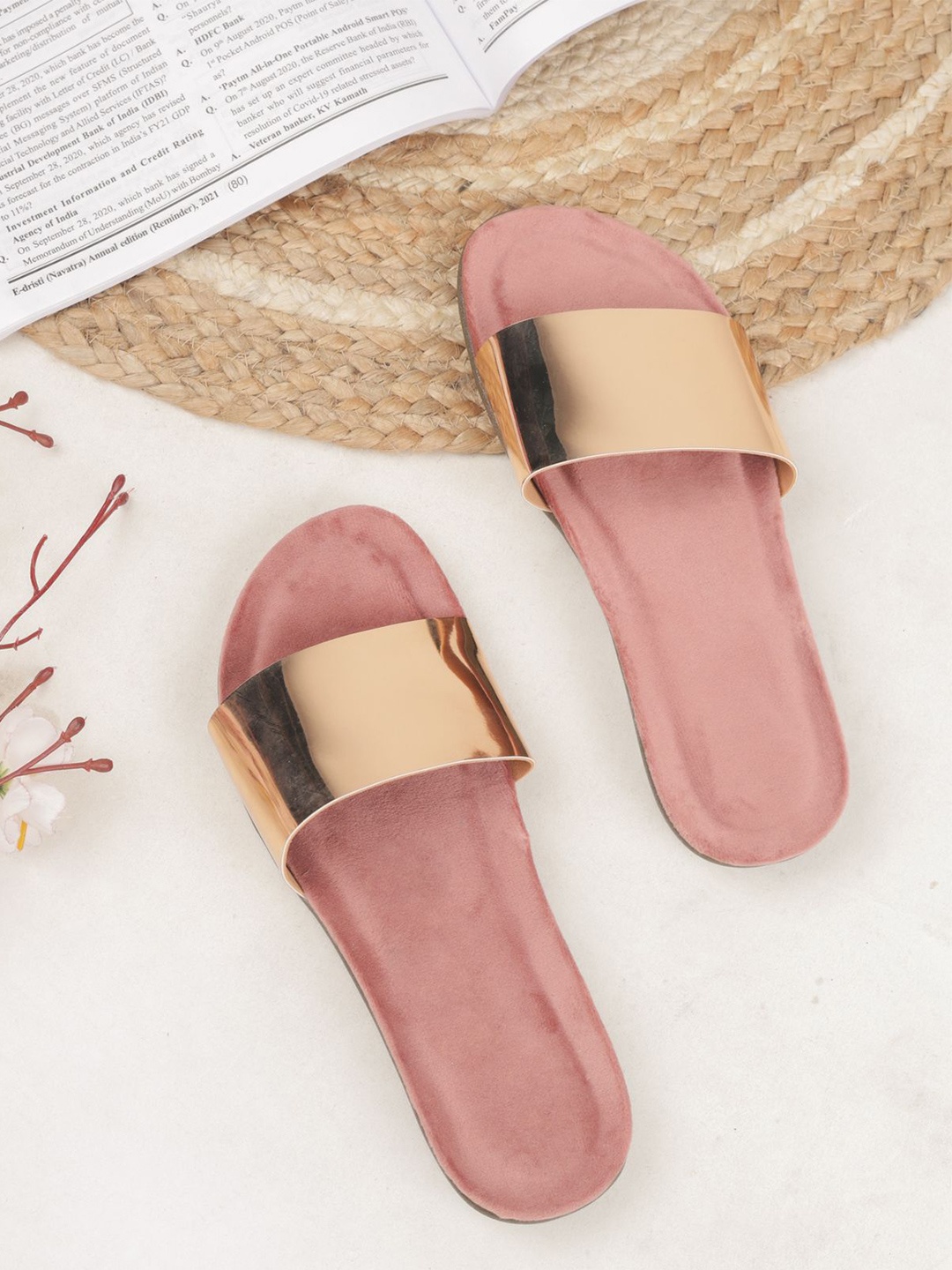 

Pabish Footwears Women Open Toe Flats, Pink