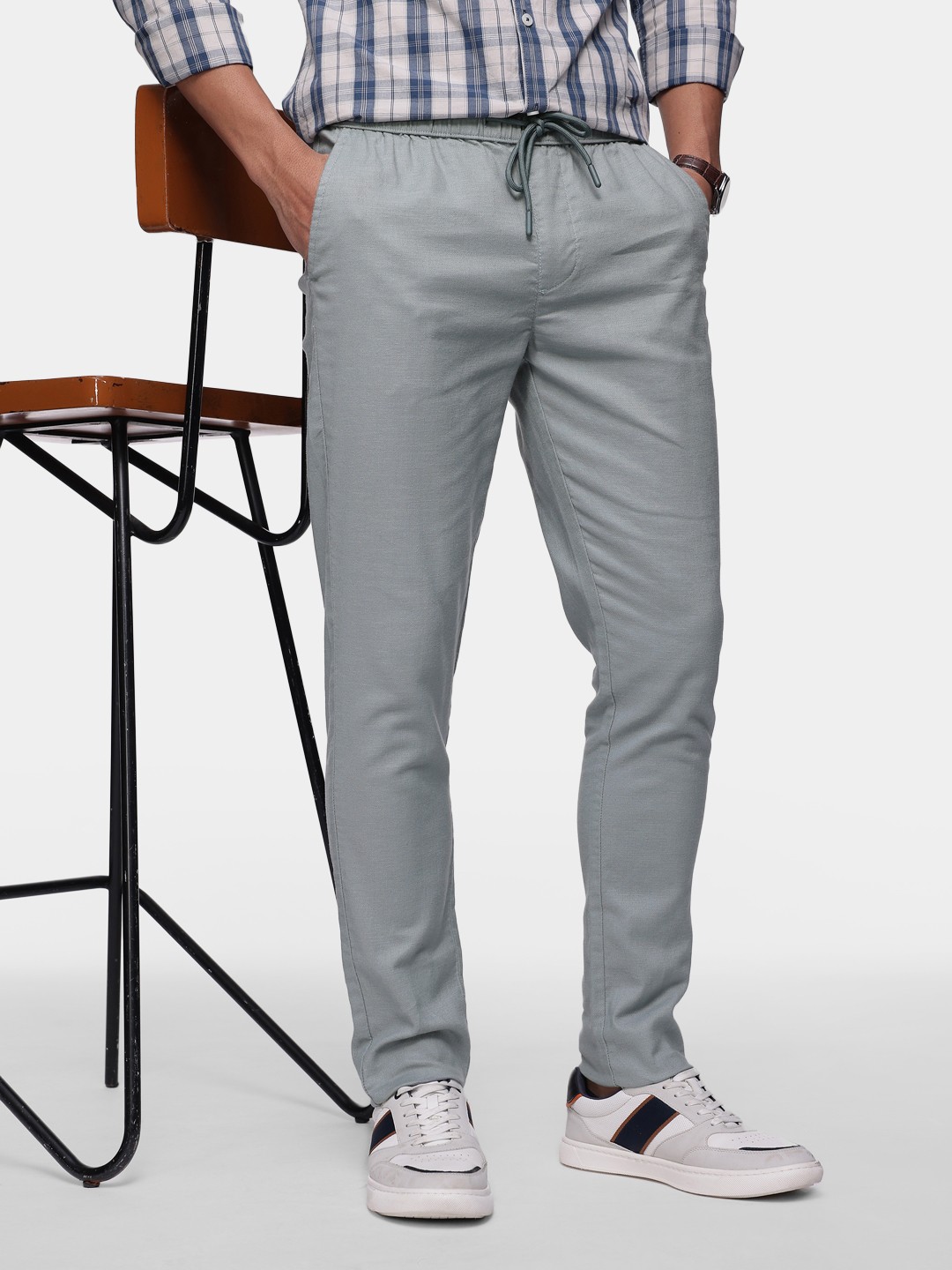 

French Connection Men Slim Fit Trousers, Blue
