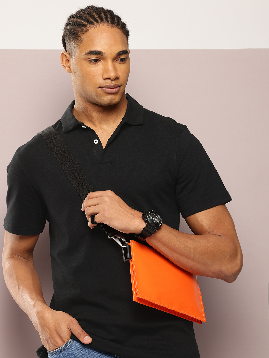 

Kook N Keech Men Polo Collar Pure Cotton T-shirt, Black