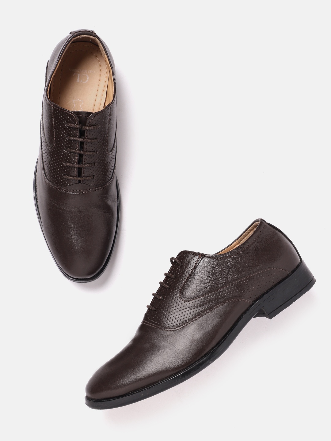 

Carlton London Men Leather Formal Oxfords, Coffee brown
