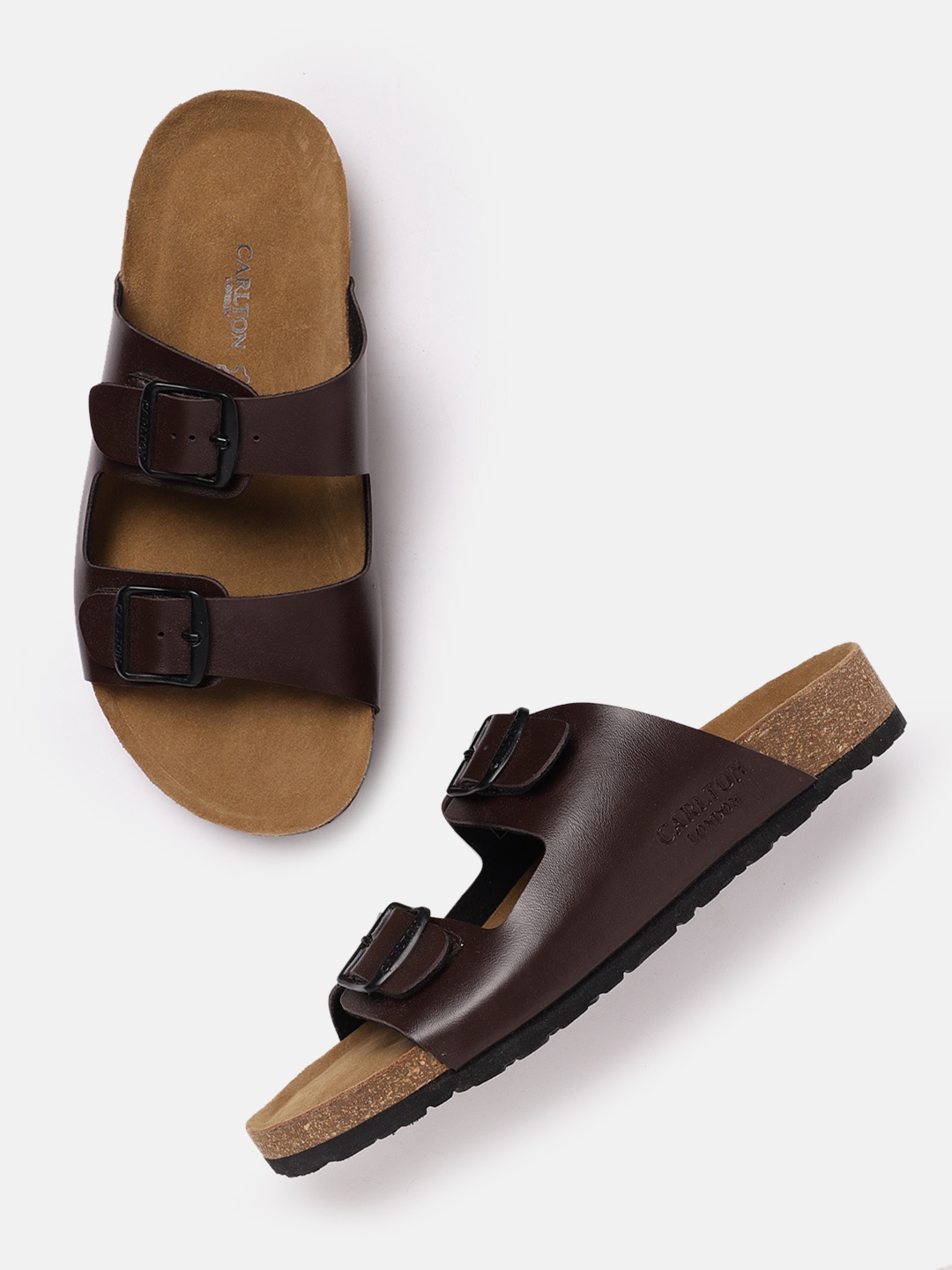 

Carlton London Men Comfort Sandals, Coffee brown