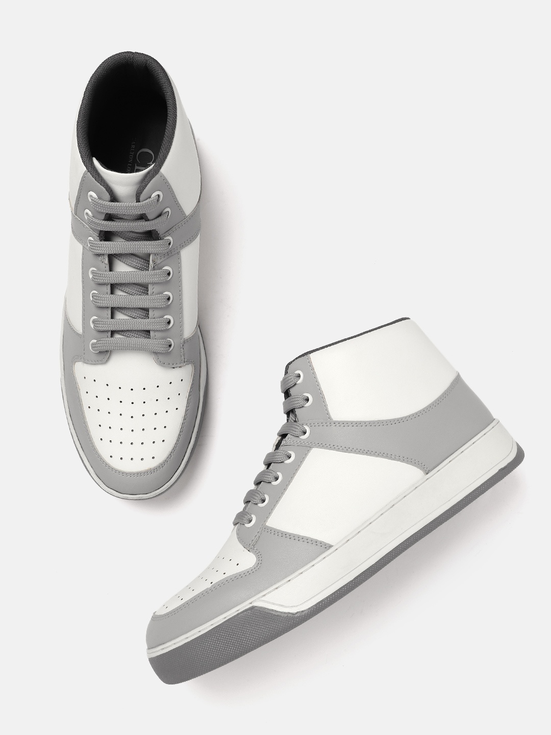

Carlton London Men Colourblocked Mid-Top Sneakers, Grey