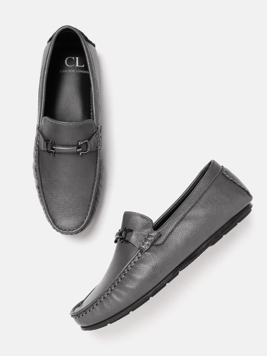

Carlton London Men Horsebit Loafers, Grey