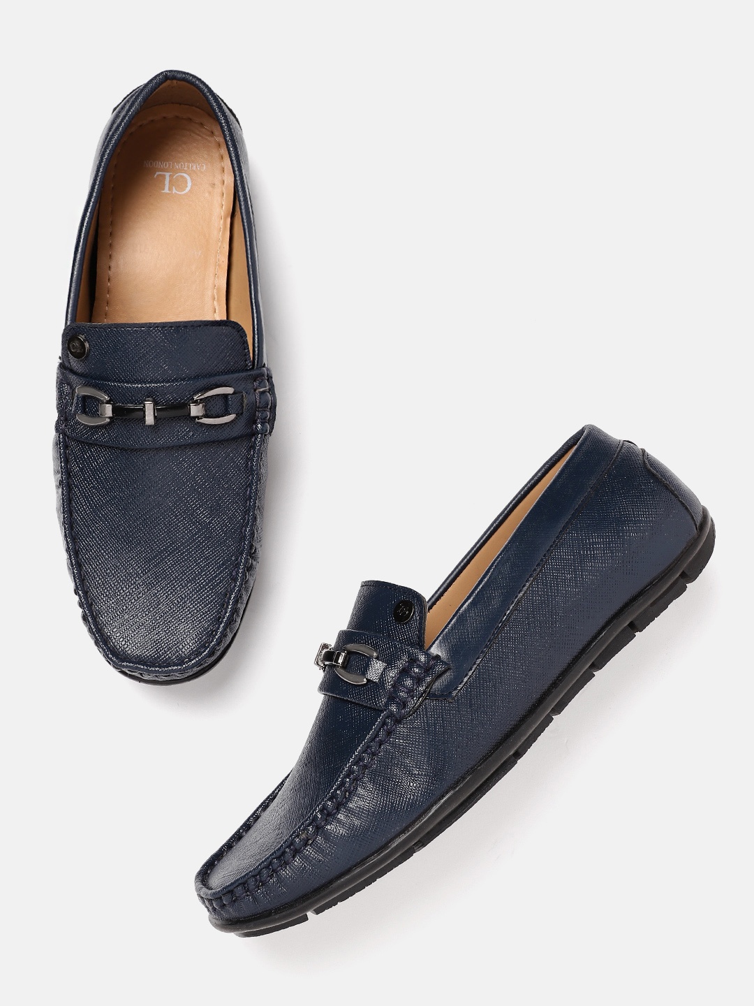 

Carlton London Men Horsebit Loafers, Navy blue