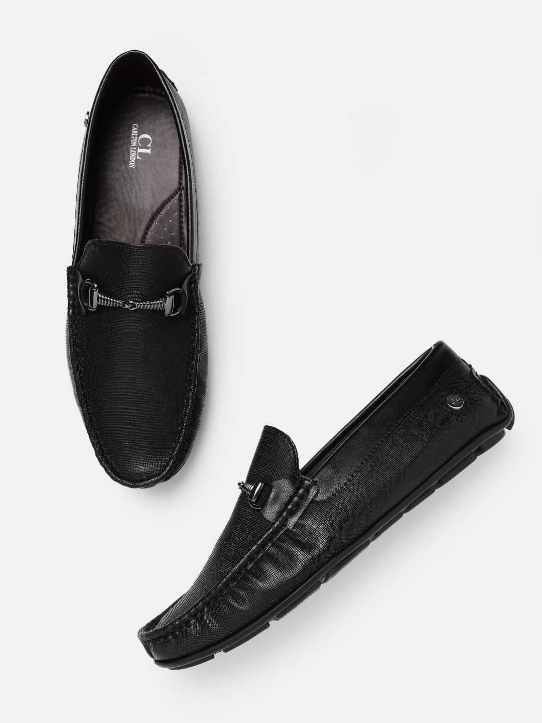 

Carlton London Men Horsebit Loafers, Black