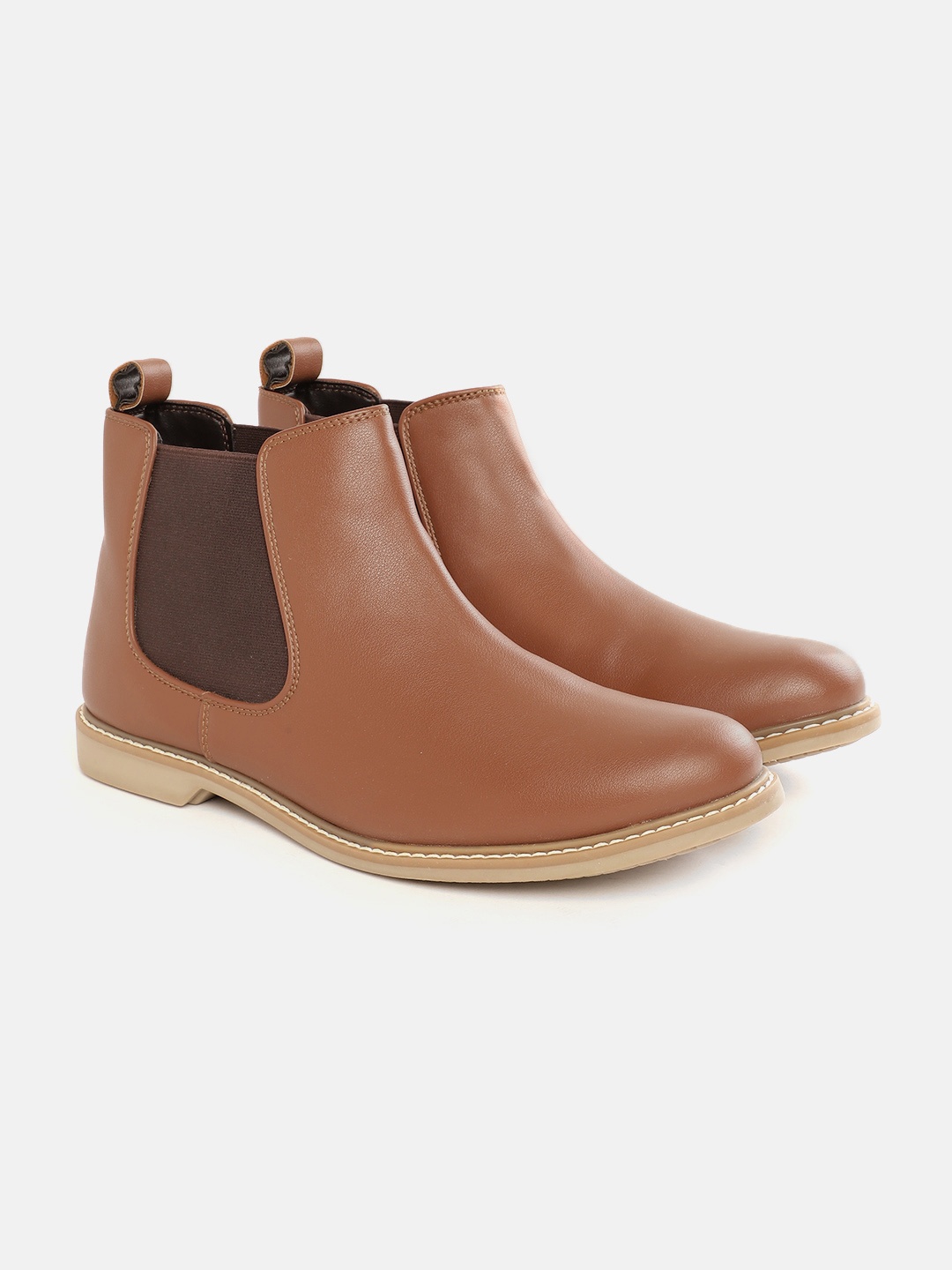 

Carlton London Men Round Toe Chelsea Boots, Brown