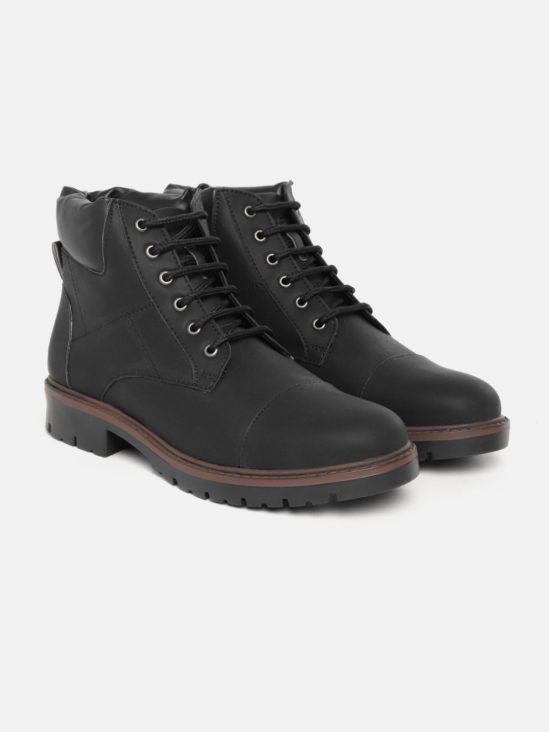 

Carlton London Men Lace-Up Regular Boot, Black
