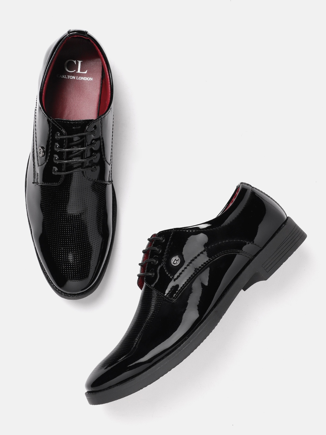 

Carlton London Men Textured Formal Derbys, Black