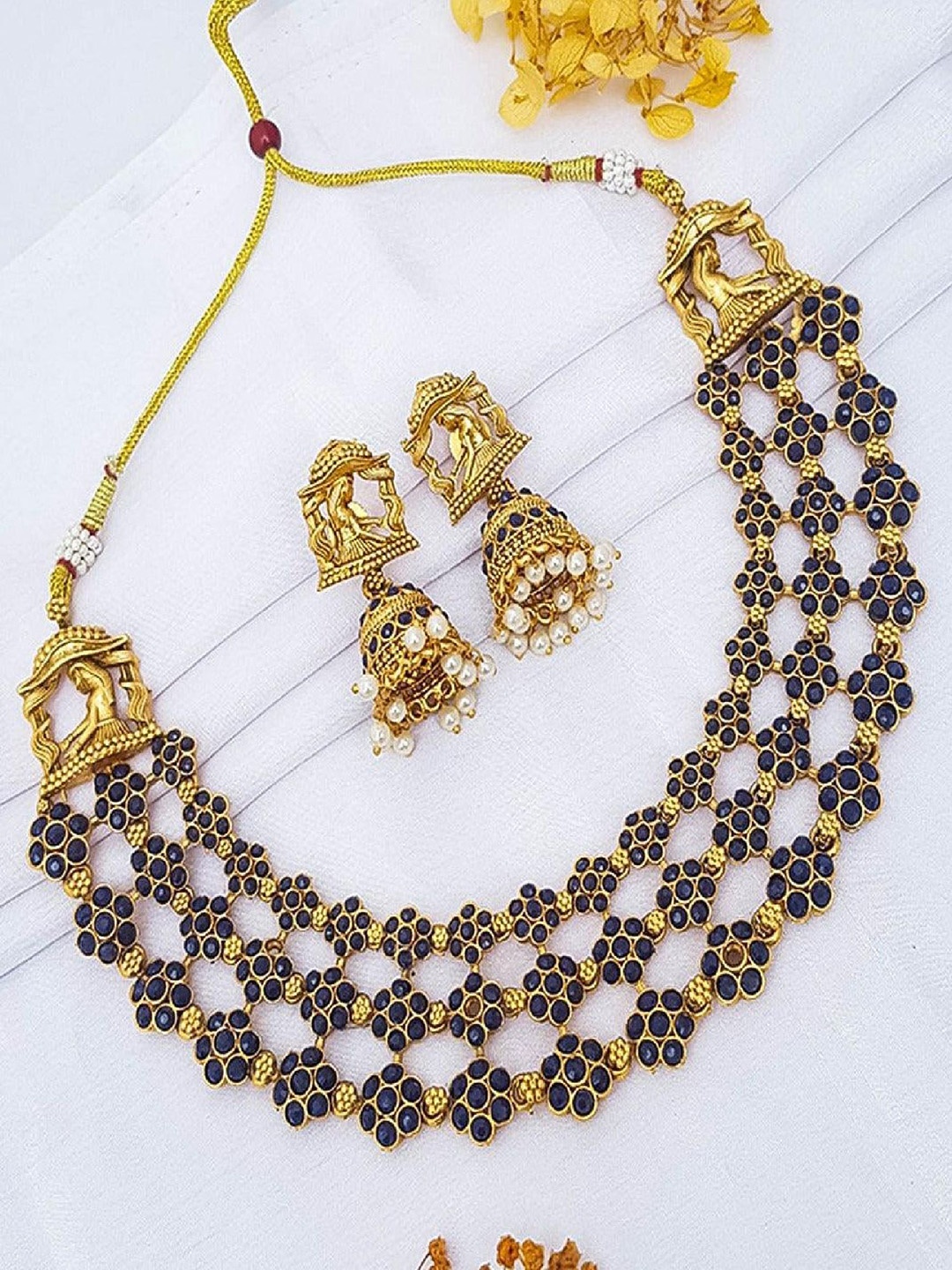 

GRIIHAM Gold-Plated Copper American Diamond Studded Jewellery Set