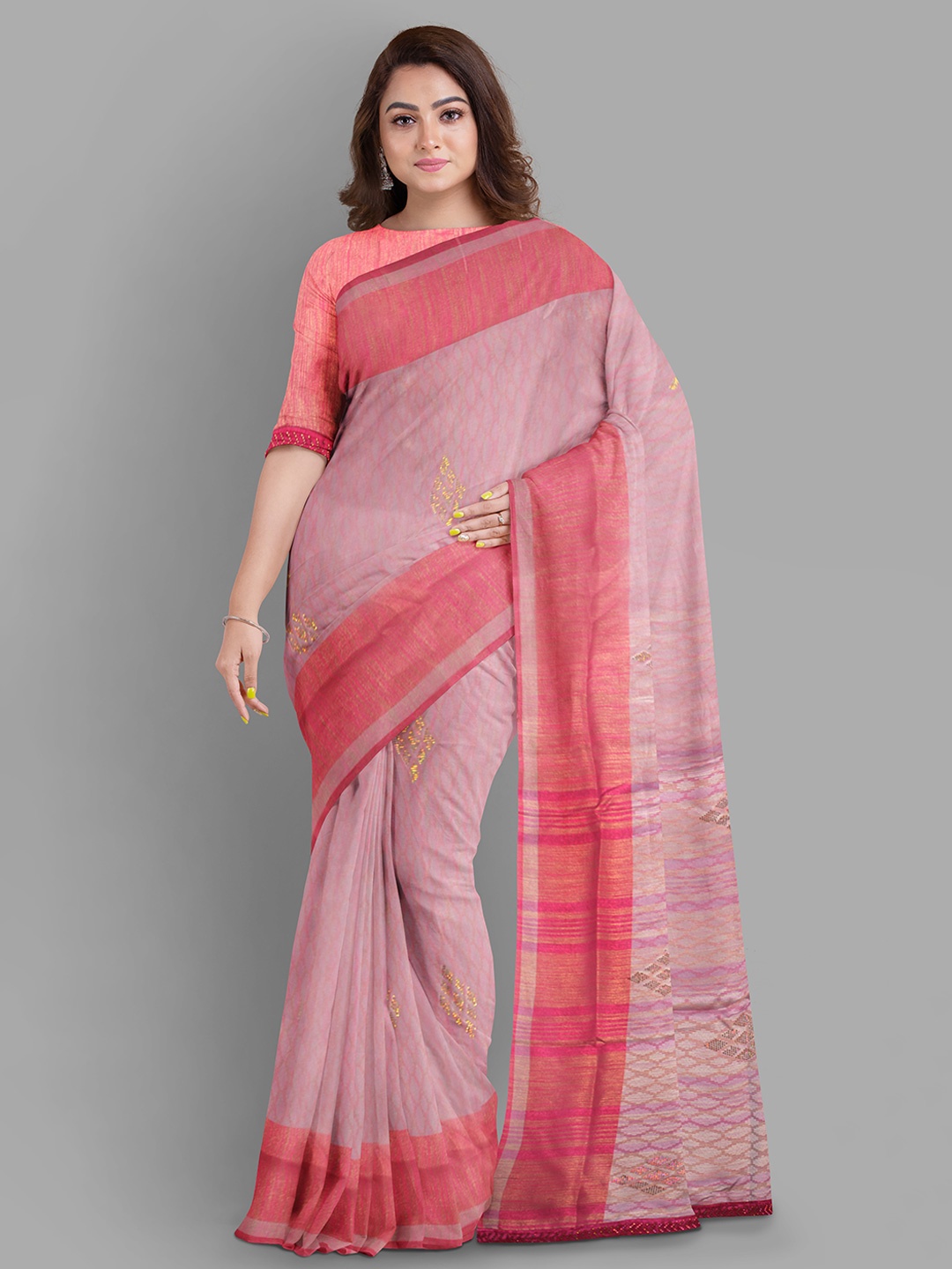 

The Chennai Silks Woven Design Banarasi Saree, Pink