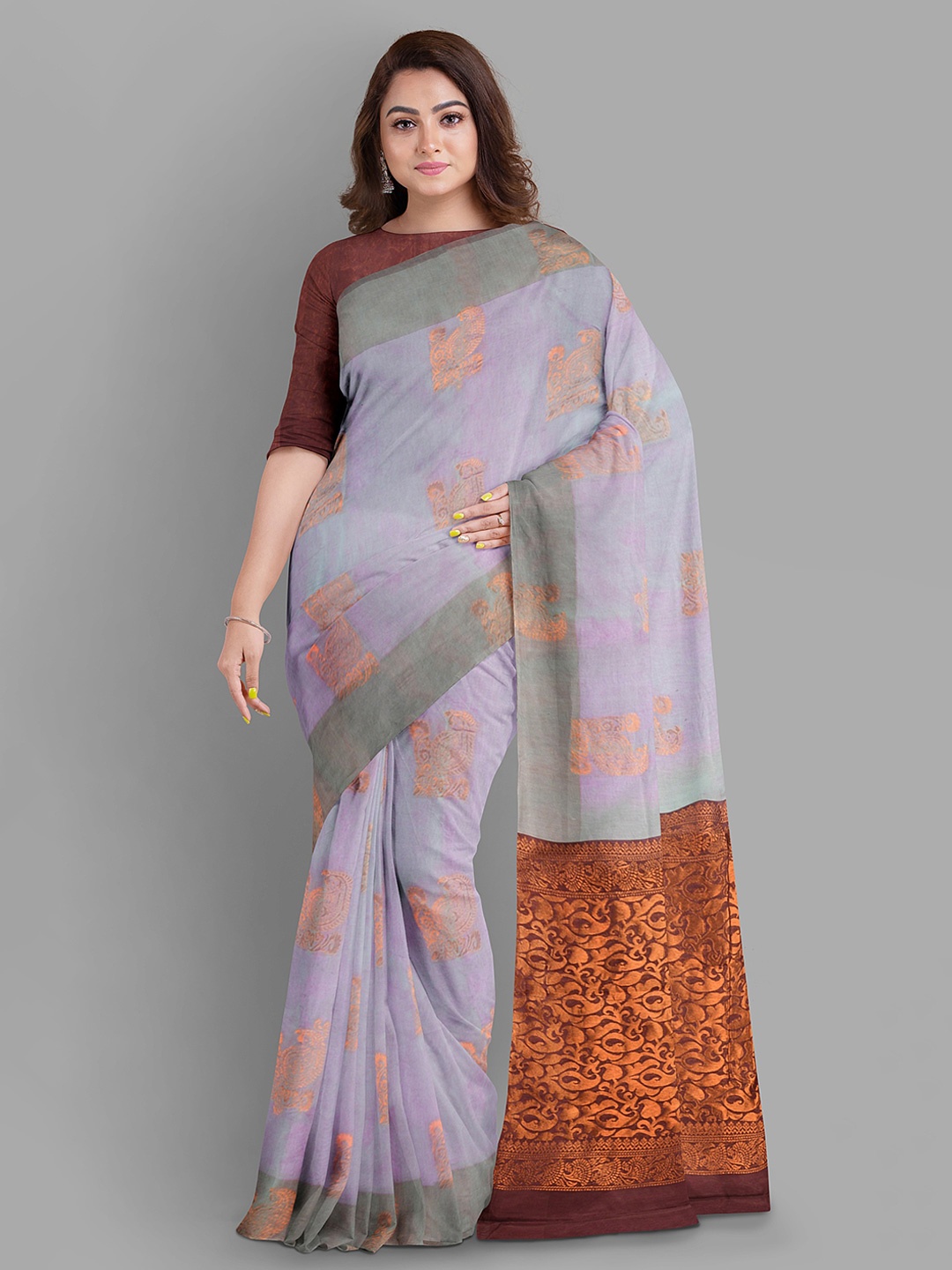 

The Chennai Silks Women Woven Design Sarees, Purple
