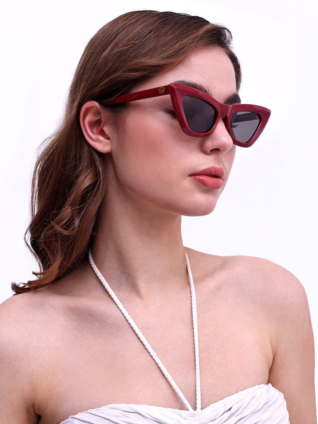 

HAMILTANO WINSTON Women Cateye UV Protected Lens Sunglasses SKU54-Red, Black