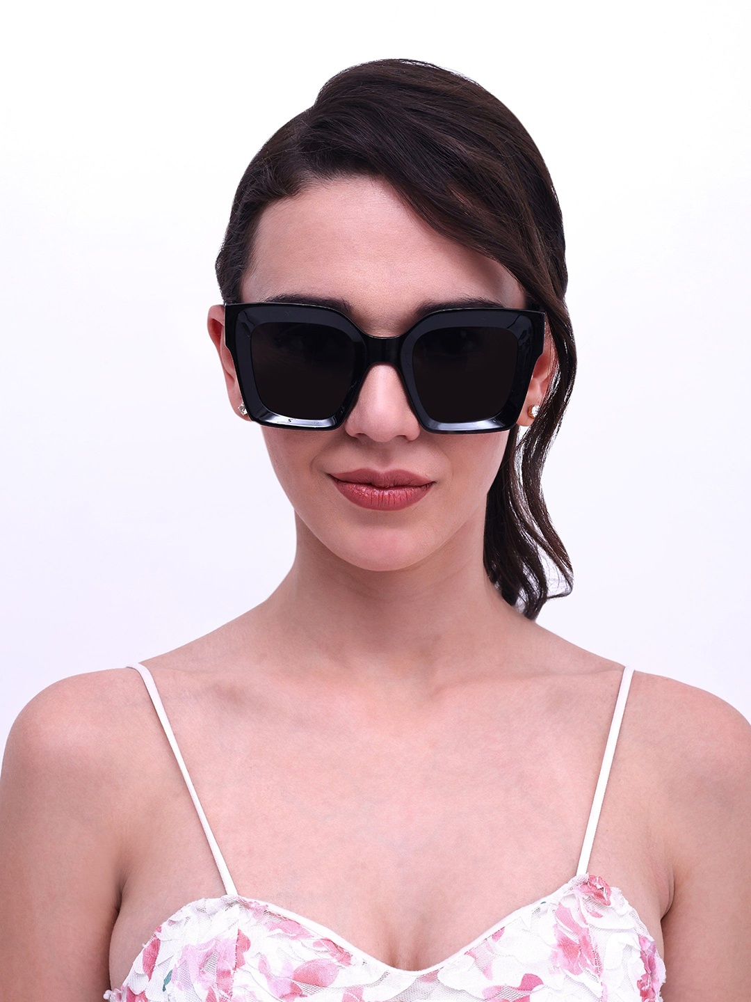 

HAMILTANO WINSTON Women Oversized Sunglasses with UV Protected Lens, Black