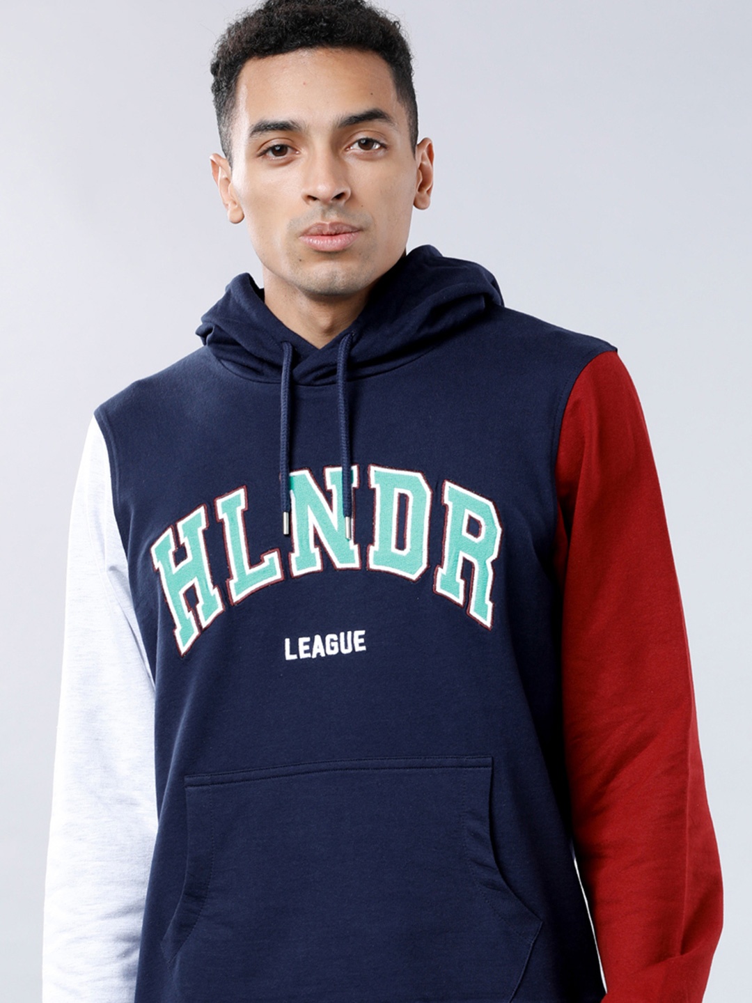 

HIGHLANDER Men Printed Hooded Sweatshirt, Navy blue