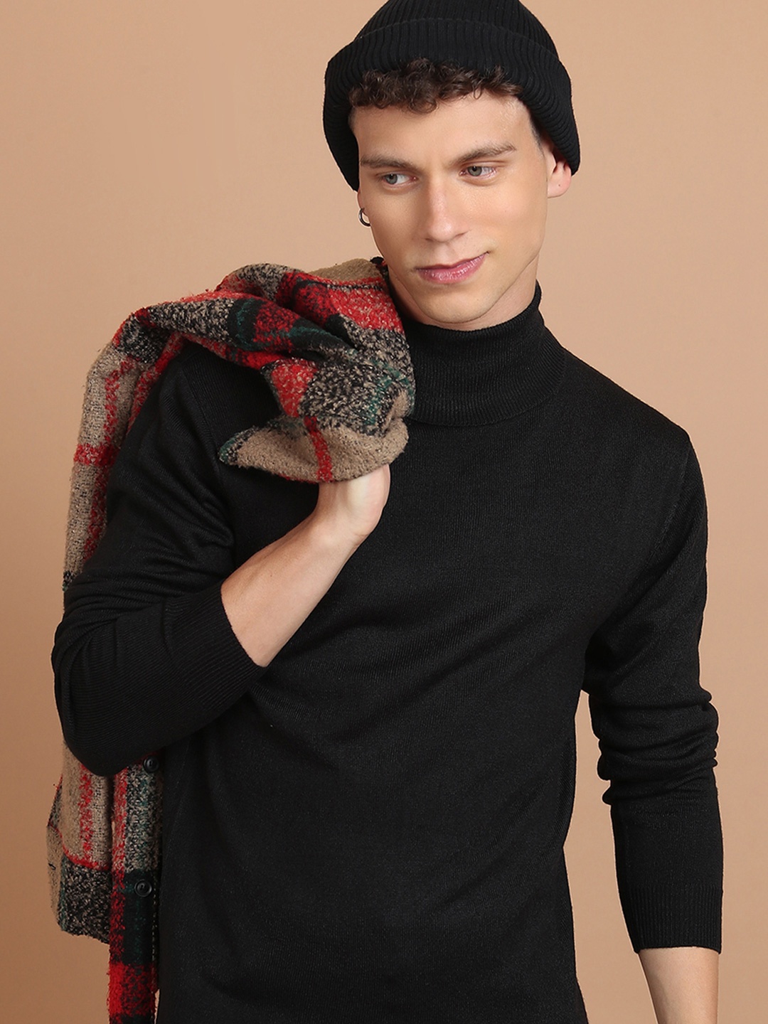 

HIGHLANDER Men Cable Knit Pullover, Black