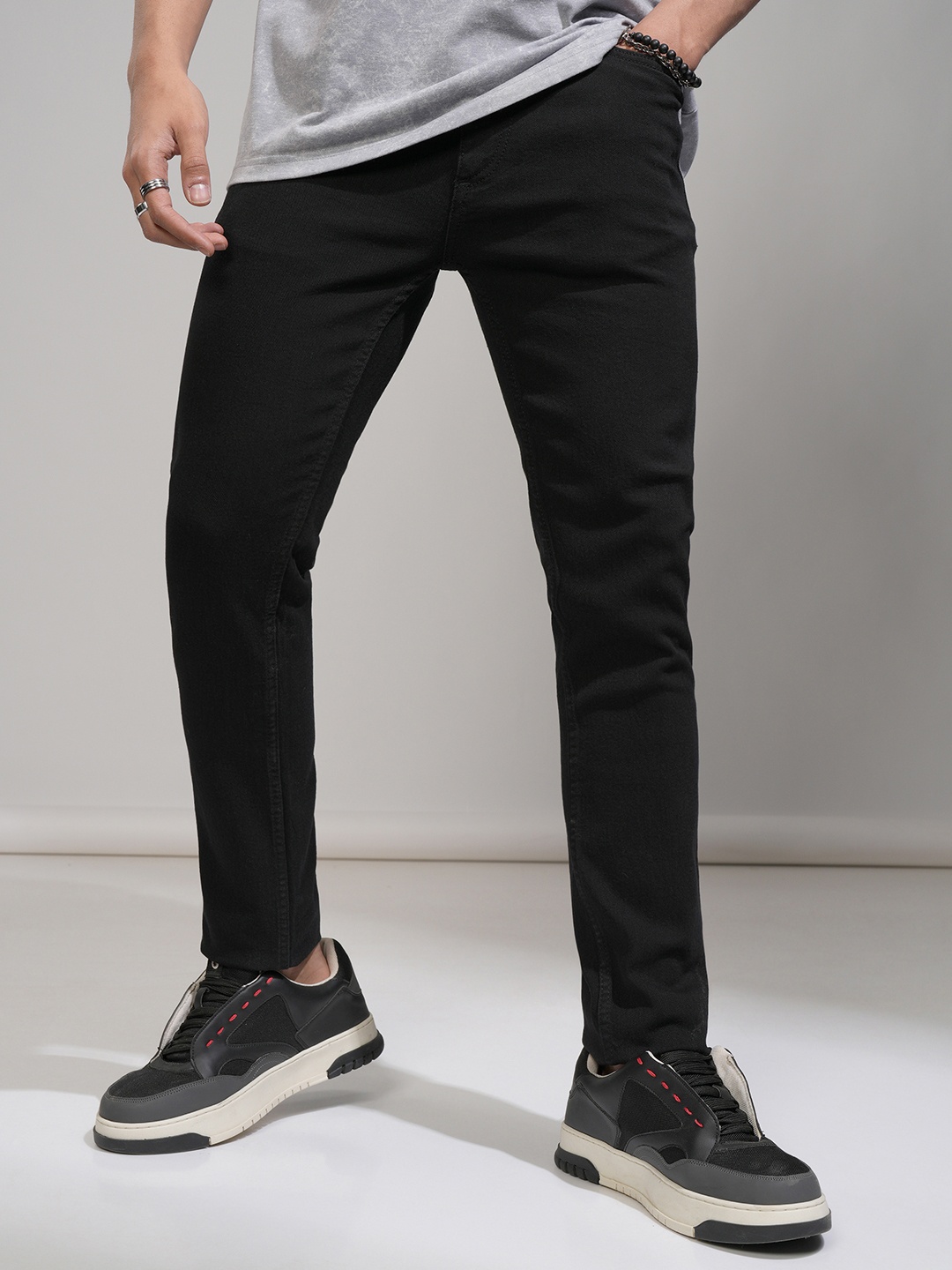 

HIGHLANDER Men Slim Fit Stretchable Jeans, Black