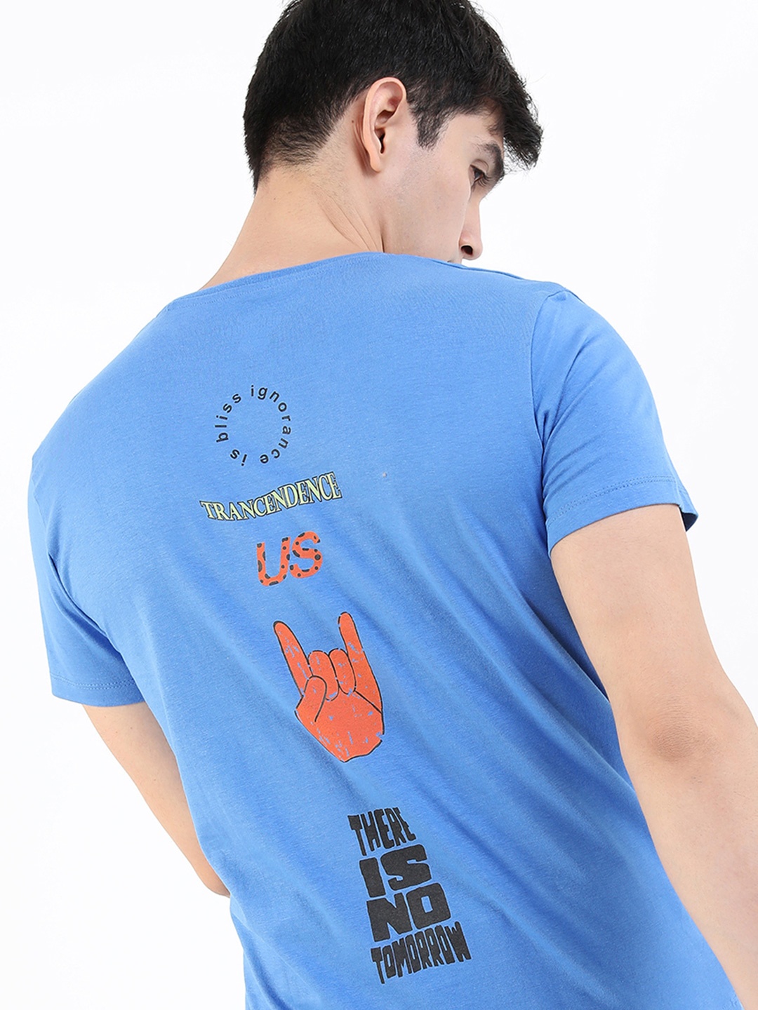 

HIGHLANDER Men Printed Slim Fit T-shirt, Blue
