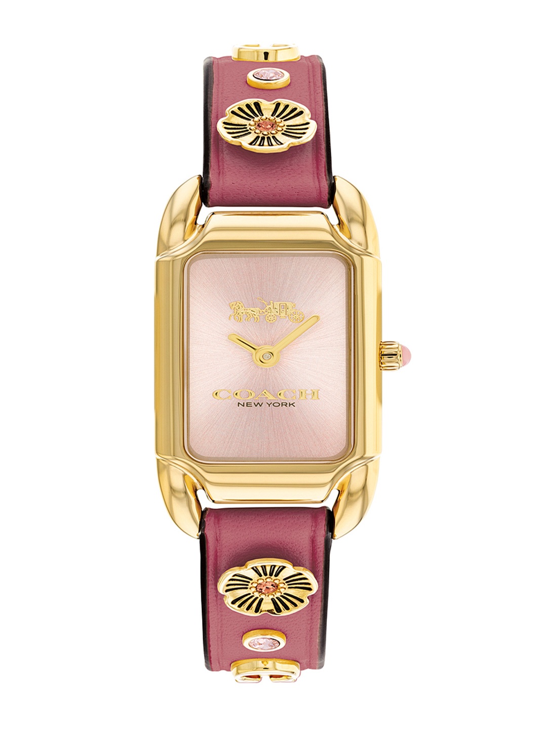 

Coach Women Cadie Leather Analogue Watch 14504117, Pink