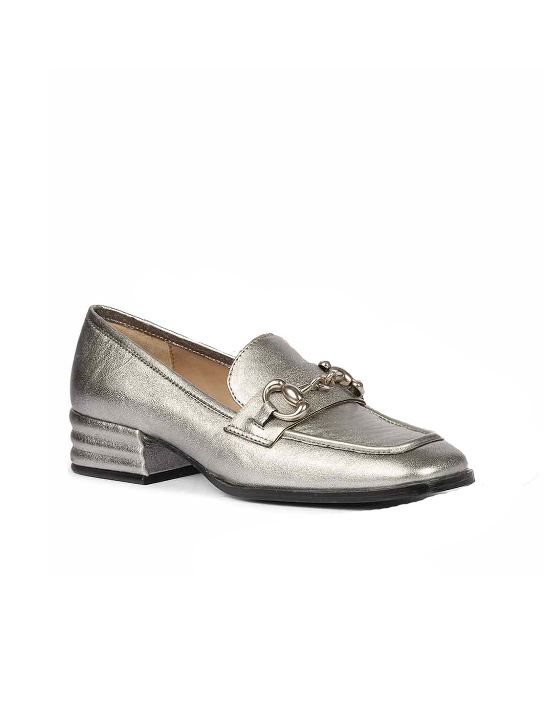 

Saint G Leather Block Pumps, Silver