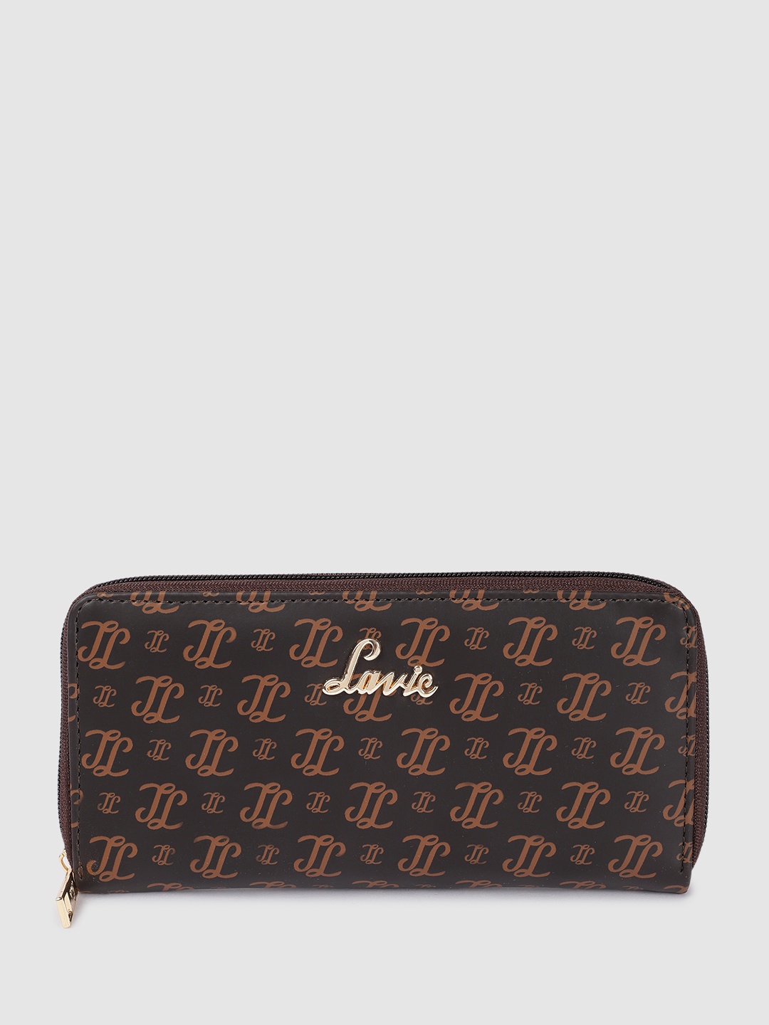 

Lavie Women Brand Logo Printed Sacy Zip Around Wallet, Brown