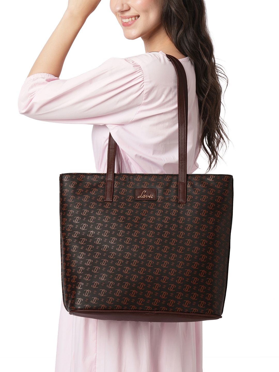 

Lavie Palmer Monogram Printed Structured Shoulder Bag, Brown