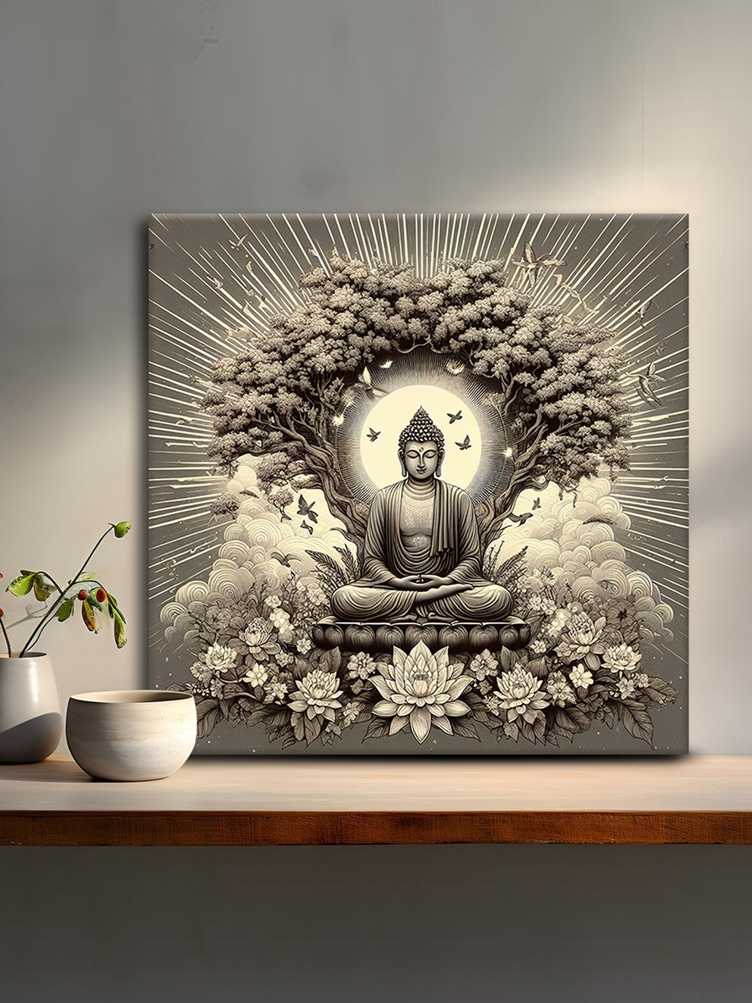 

OLIVE TREE Brown & Off White Canvas Religious Wall Art