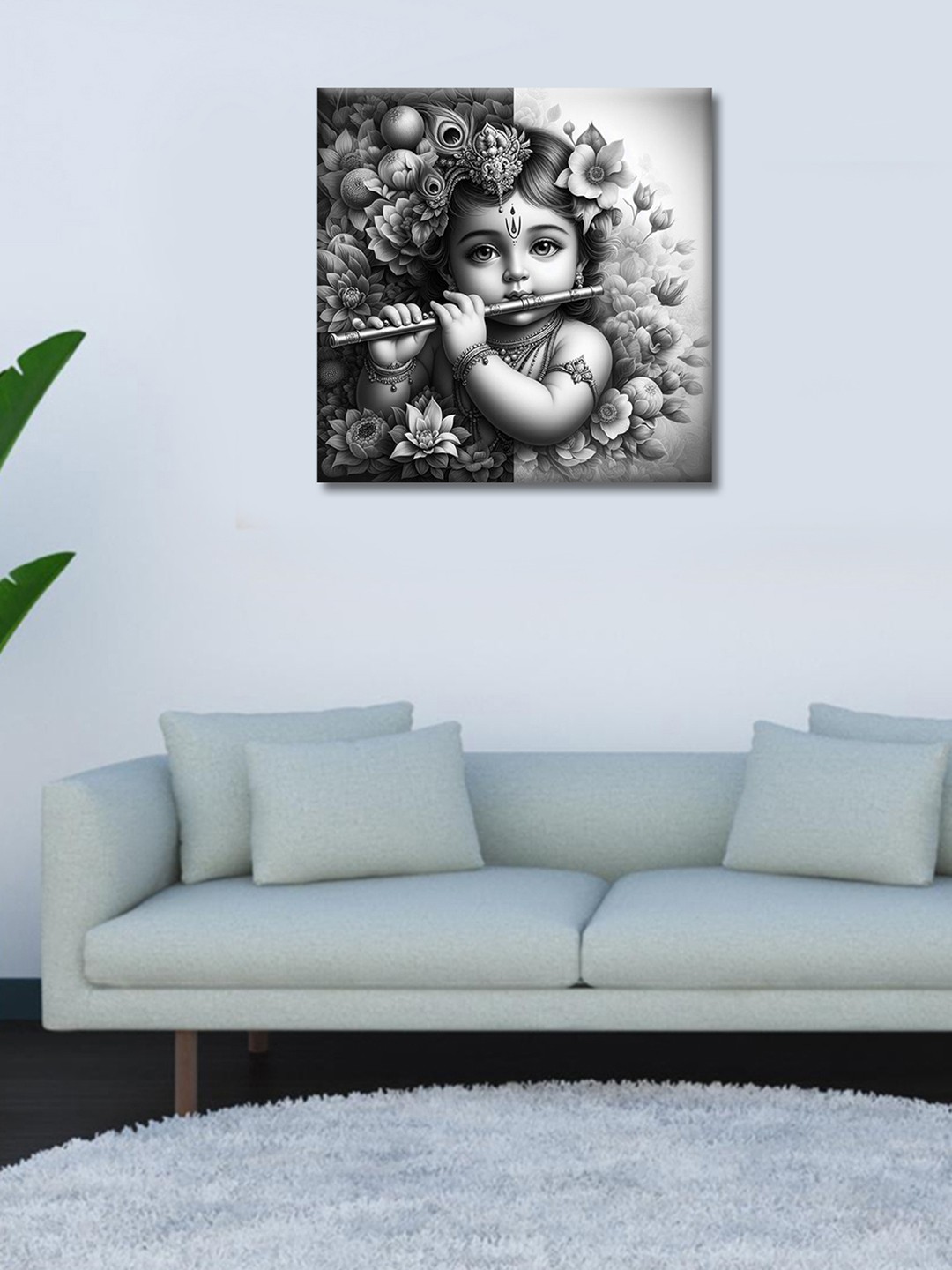 

OLIVE TREE Off White & Black Canvas Religious Wall Art