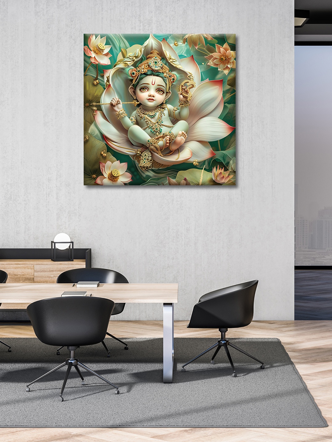 

OLIVE TREE Green & Red Canvas Religious Wall Art